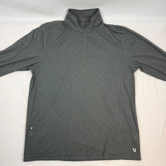 Vuori Strato Tech Quarter Zip Mens XL Charcoal Heather Grey Pullover V221 - Picture 3 of 10
